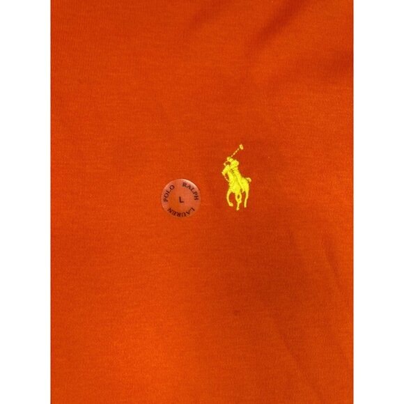 New Polo Ralph Lauren The Interlock Shirt Mens Size L Orange Pony Logo Short Slv - Picture 6 of 8